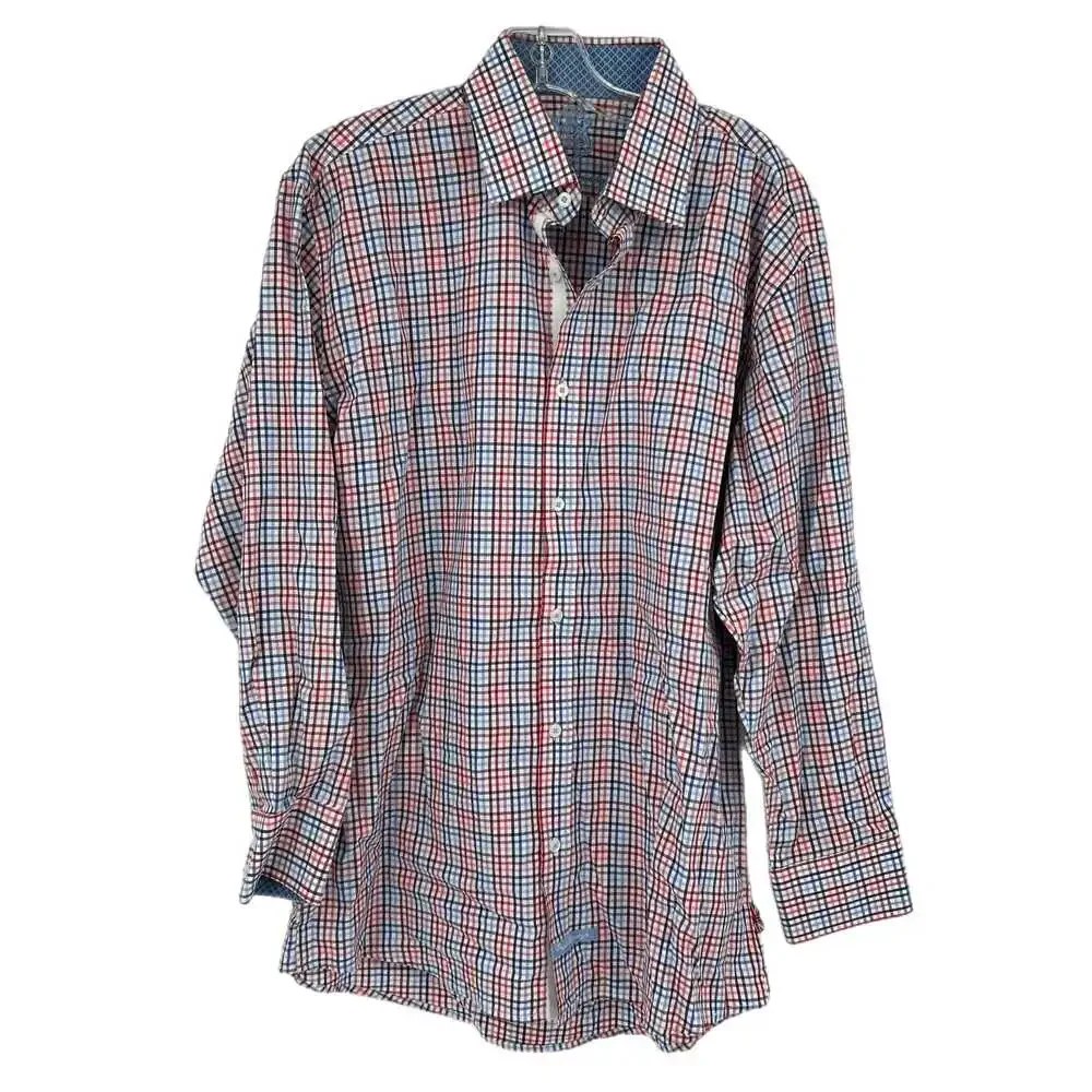 English Laundry Red/Blue Plaid Button-Up Shirt | Men’s Size 32
